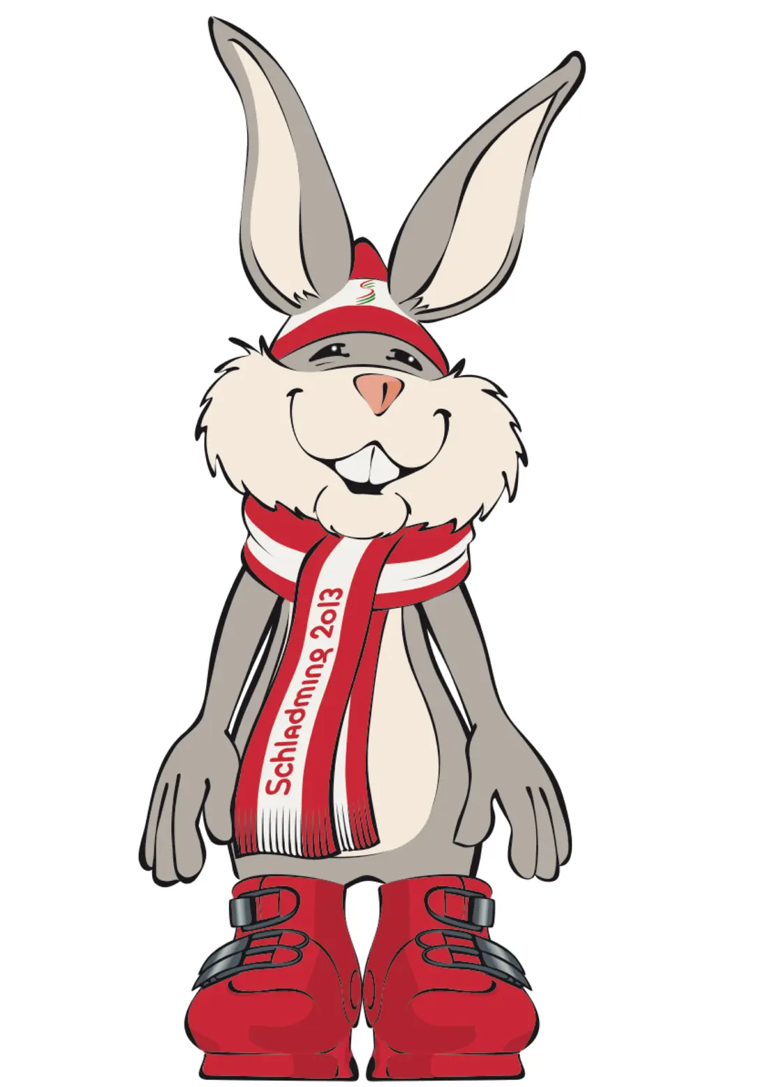 Designvorlage des Maskottchens Hopsi für die FIS Alpine Ski-WM 2013 in Schladming